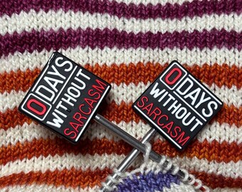 Sarcastic Knitting Needle Stoppers, Stitch Protectors, Needle Huggers