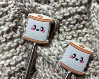 Kawaii Knitting Spool Stitch Stoppers, Knitting Needle Stoppers, Needle Tip Covers, Knitting Needle Protectors, Cute Knitting Notions