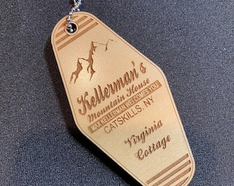 Retro Kellerman's Mountain Lodge Key Chain | Movie Inspired | Vintage Style | Virginia Cottage | Laser Engraved Wood | Baby Houseman Family