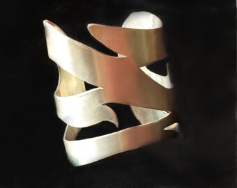 Sterling Silver Bracelet - "Milano" A wearable unique sculpture-jewelry