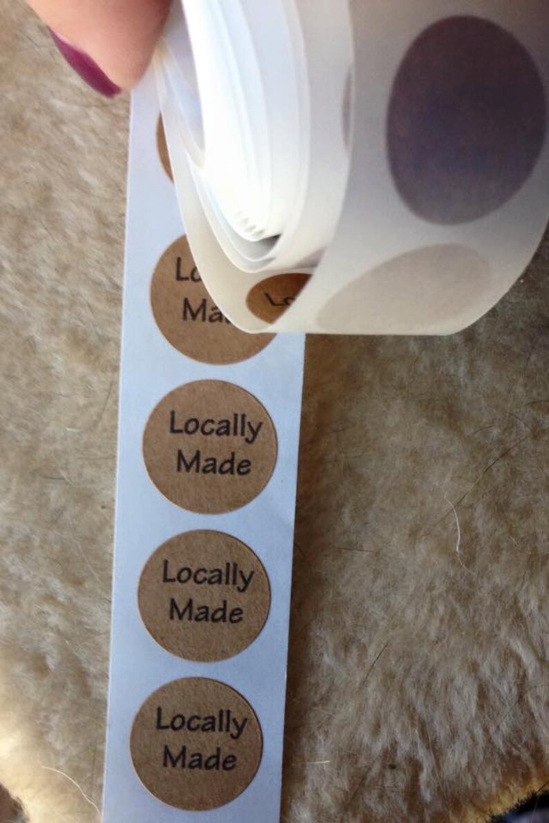Etsy sales supplies Locally Made Craft labels Brown Paper Stickers Kraft Labels