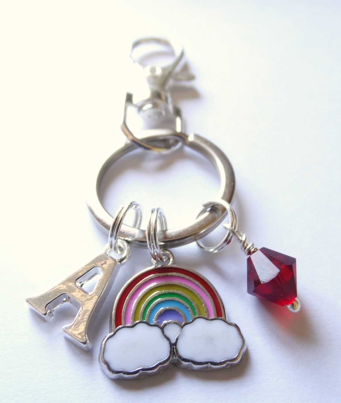 Personalised Rainbow Keyring Gift for Her Gift for Him Etsy