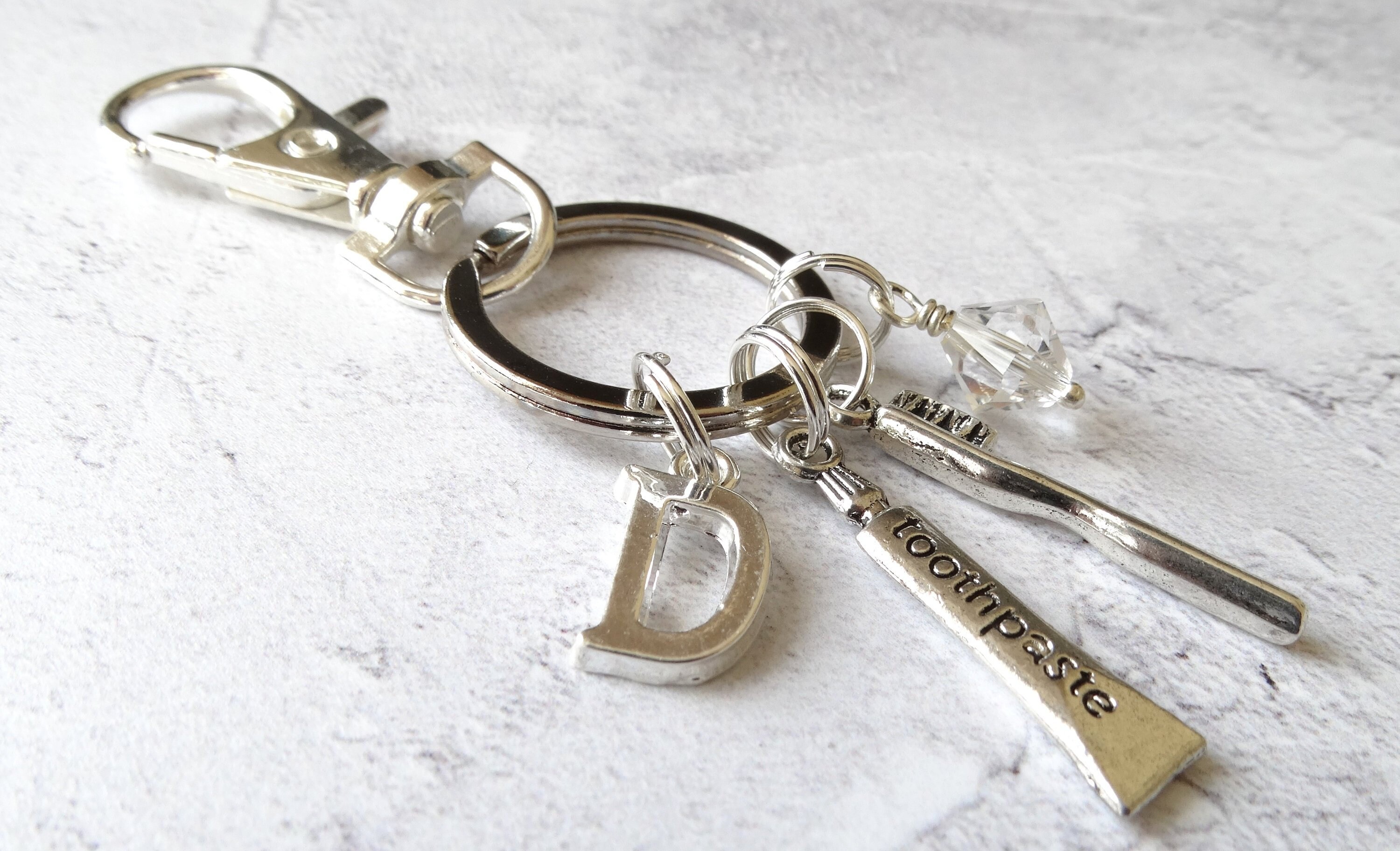 Personalised Toothbrush and Toothpaste Keyring Keychain Gift Etsy