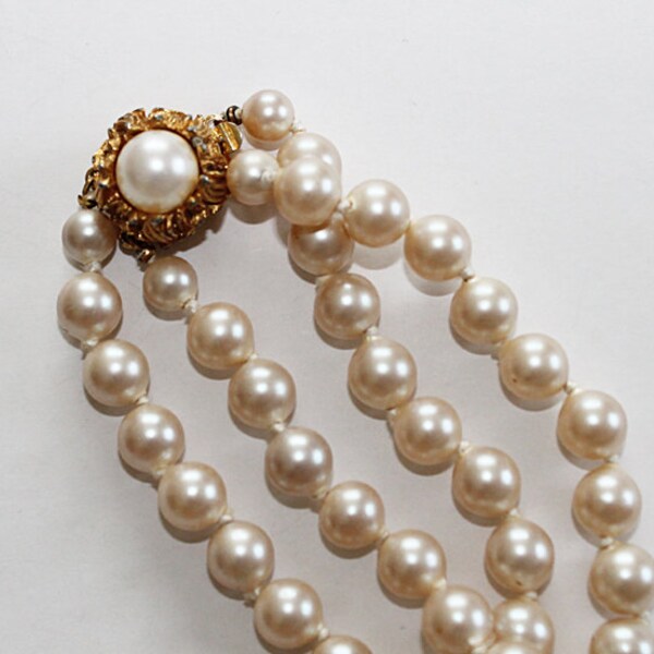 Vintage Pearl Bracelet, Double Strand, Better Quality, JW122