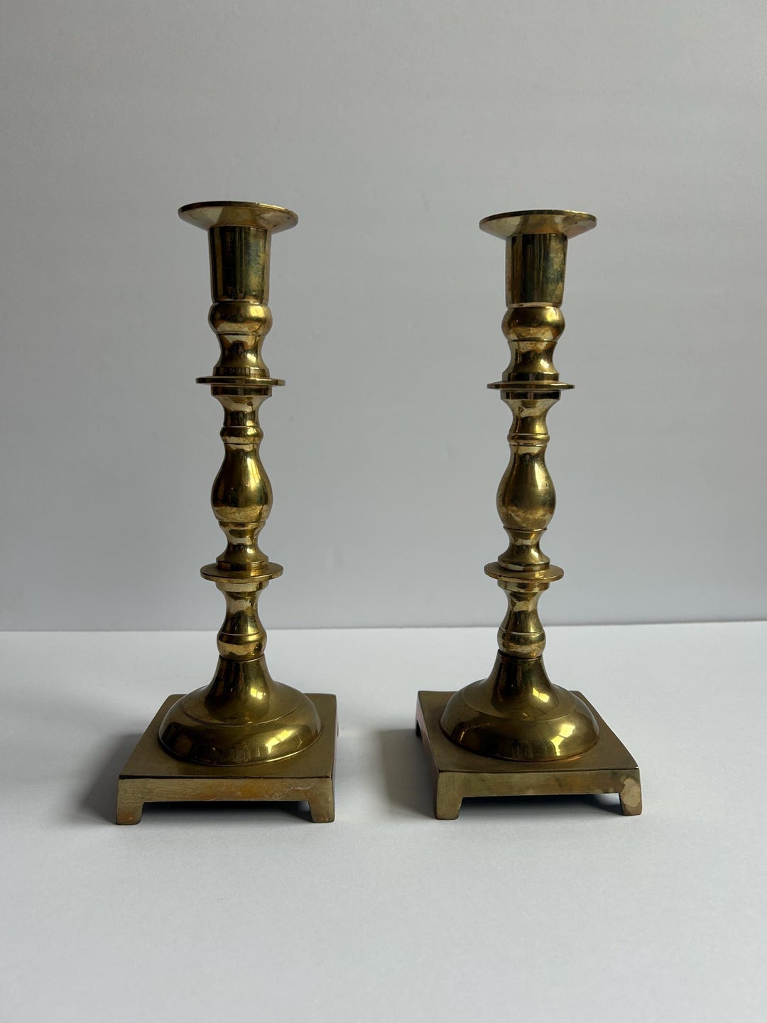Vintage Brass Candlestick Holders Set of 2 | Antique Style Candle ...