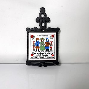 Vintage Small Cast Iron Trivet | Folk Art