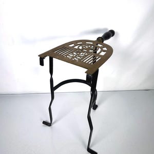 Vintage Brass and Wrought Iron Fireplace Hearth Trivet