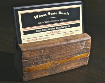 Rustic Business Card Holder for Office or Desk by Wheat State Rustic