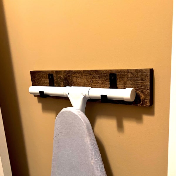 Rustic industrial Ironing board holder - Modern Hooks