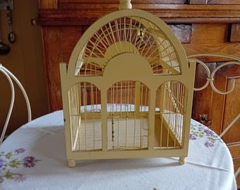 Gabbia per uccelli decorativa in legno, oggetto da esposizione per la casa