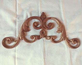 Pediment decorative metal wall decor shabby chic French vintage