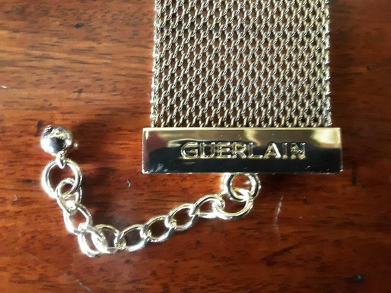 Guerlain Bracelet gold plated mesh link cuff styl… - image 6