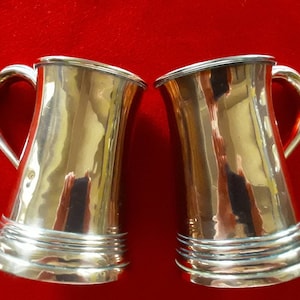Tankard Two Copper Beer Mugs   Steins /  Ale Mugs barware
