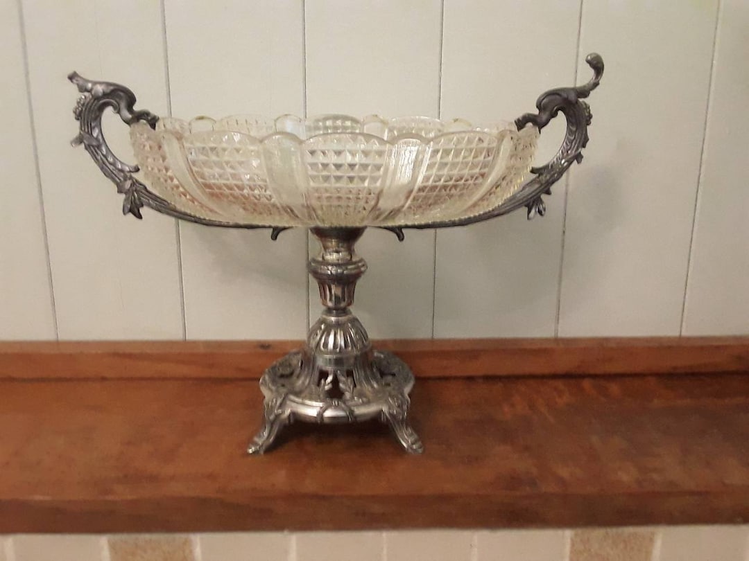 Glass Table Centerpiece Fruit Bowl French Antique Dish Etsy