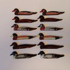 12 Cutlery rests colourful ducks hand painted, chopstick rests