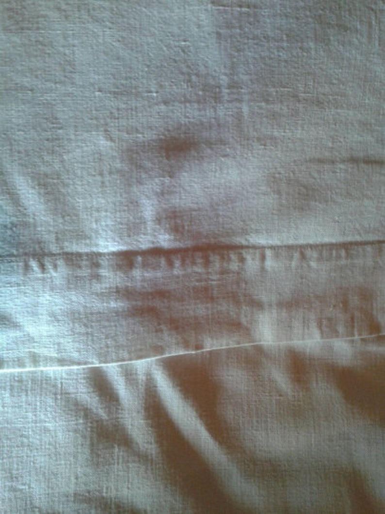 Linen Sheet Monogram BA / RA White Bed Linen Sheet Embroidered Initials