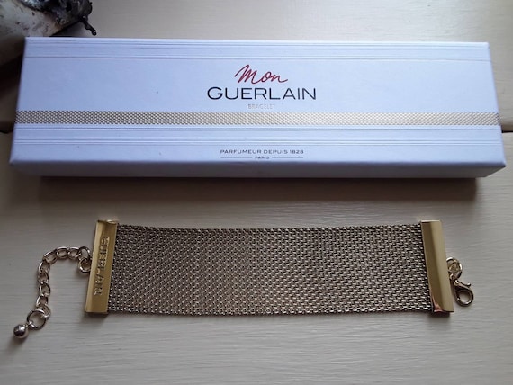 Guerlain Bracelet gold plated mesh link cuff styl… - image 9
