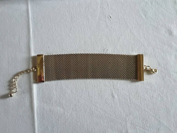 Guerlain Bracelet gold plated mesh link cuff styl… - image 3