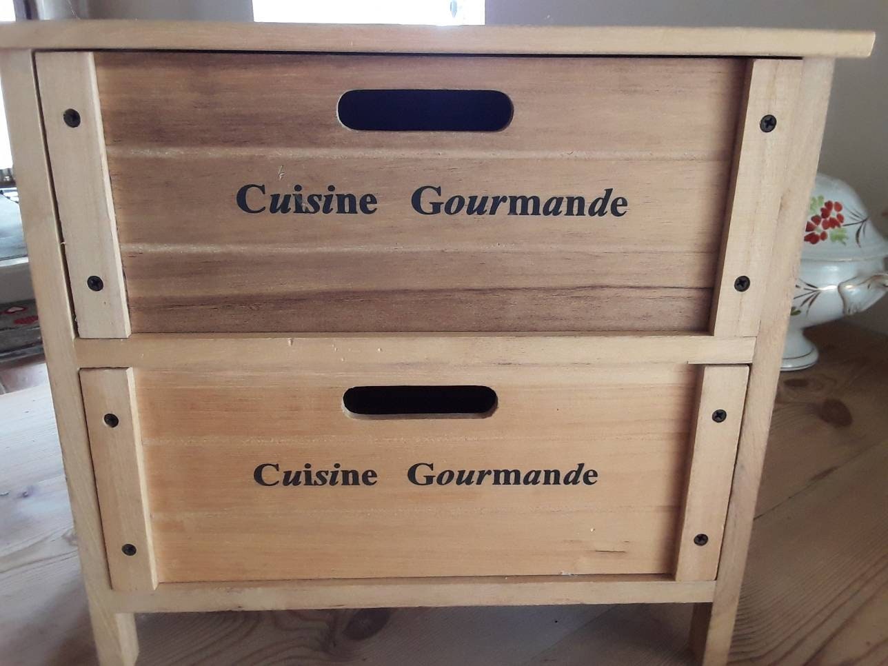 Armario de almacenamiento para cocina dos cajones gabinete de | Etsy