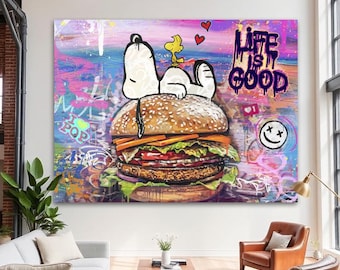 Pop Art Leinwand Wandbild – Urban Art Poster, Moderne Wohnzimmer Deko, Limitierter Fine Art Print Berlin Art