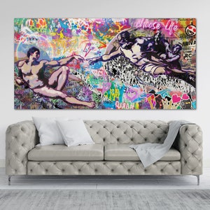 Pop Art | Canvas | Creation of Adam | Michelangelo | Graffiti | Kunst | Contemporary | Modern Art | Berlin