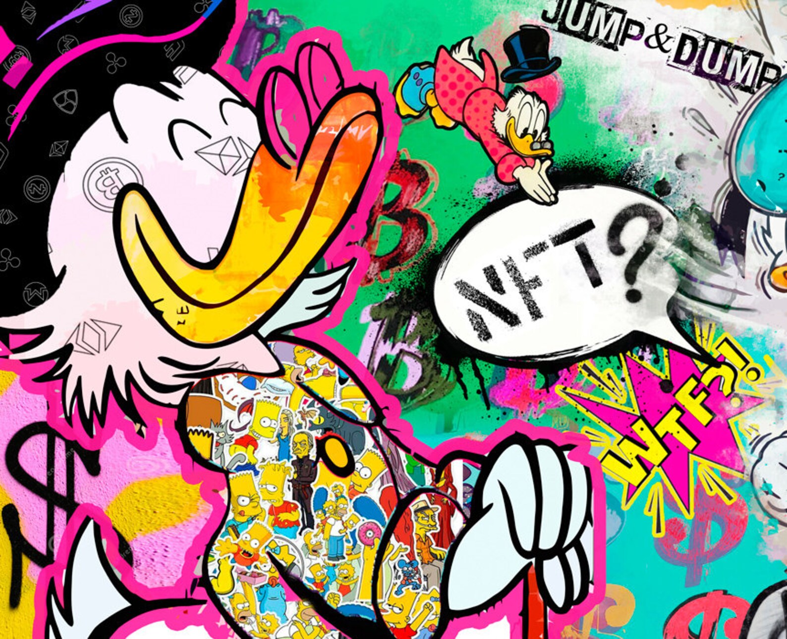 Donald Duck Dagobert Bitcoin | NFT | | Love | Pop Art | Canvas ...