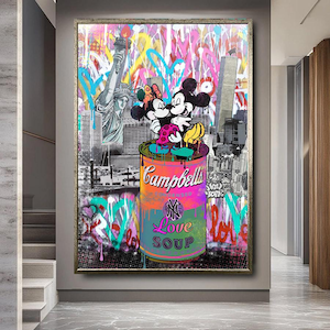 Wandkunst, Pop Art, Bild, Mickey,  NY, Love Soup, Kunst, Contemporary, Modern Art, limited Edition, Geschenk für die Frau