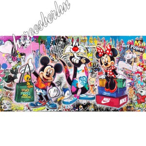 Streetart Collage Banksy Urban Art Style | Bugs Loves Graffiti | Love | Pop Art | Graffiti Leinwand | Kunstdruck Modern Art | Berlin