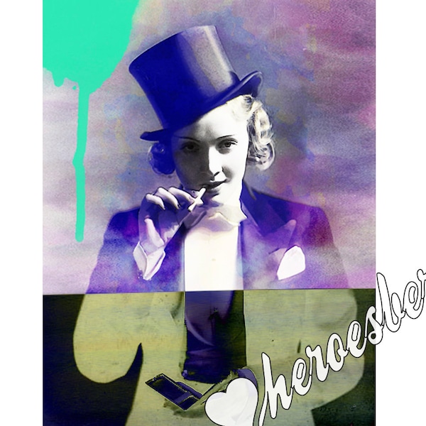 Pop Art | Bild | Kunst | Leinwand | Wanddeko | Marlene Dietrich | zwanziger | Contemporary | Modern Art | Streetart | Berlin | Urban | gelb