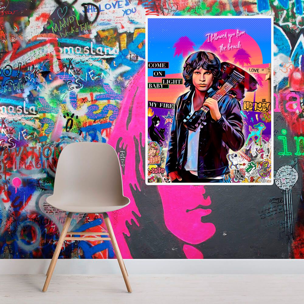 Pop Art | Canvas | Jim Morrison | THE Doors | Graffiti | Cartoon