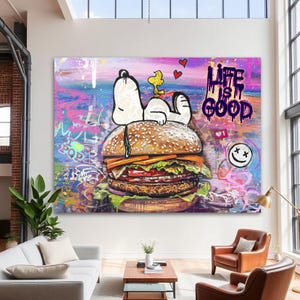 Pop Art Leinwand, Modern Wall Art, Bugs Jerry, Streetart, Canvas, Contemporary Modern Art