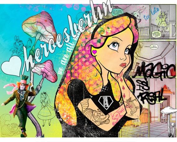 Alice Mad Here W0nderland | Love | Pop Art | Fineart on Canvas