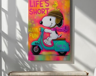 Verspielter Pop Art Character– modernes Wandbild für Kinderzimmer oder Wohnzimmer – farbenfrohe Kunst für stilvolle Räume aus Berlin