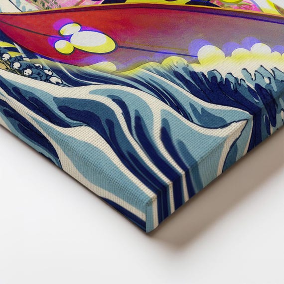 Mickey Surfing | Hokusai | | Pop Art | Canvas | Graffiti | Kunst