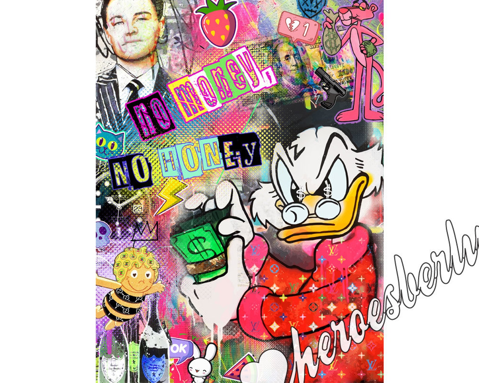 Quadro Su Tela Magic Canvas Art Dagobert B8325 - Duck Problems Pop Art, 180x100 Cm, Made In Germany - 4