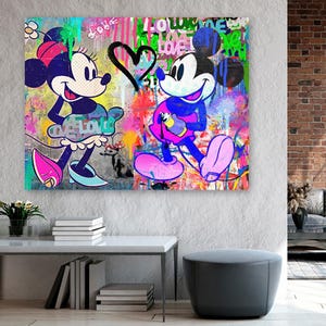 Leinwand POP ART Kunst für Zuhause Geschenke für Freundin Hochzeitstag Geburtstag Pop Art  Graffiti Malerei Acryl Galerie Berlin