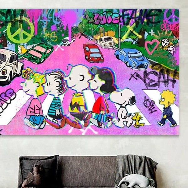 Modern Wall Art Leinwand POP ART | Peeenuts Road  | Bild | Kunst Streetart | Contemporary | Urban Art Graffiti