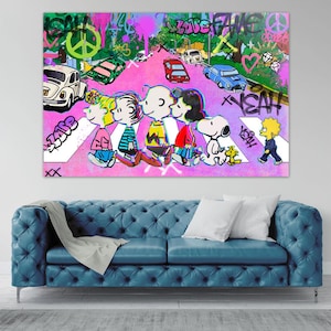 Direkt v Künstler POP ART  Modern Wall Art Leinwand Geschenk Freundin Pnuts,Bild, Kunst Streetart, Urban Graffiti, Kunst zu Hause