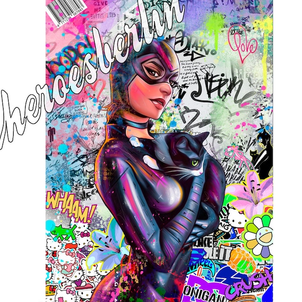 Catwoman | Pop Art | Bild | Kunst | Contemporary | Modern Art limited Edition Weihnachten