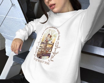 ¡Solo te quiero a ti! Sudadera con cuello redondo de acuarela de Ana de las Tejas Verdes