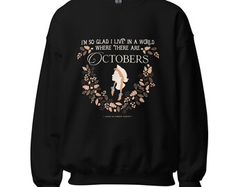 Sudadera con cuello redondo y cita de octubre de Anne Crest