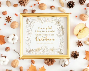 World With October-Anne of Green Gables Quote Print
