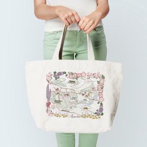 Bolso de mano con mapa ilustrado de Avonlea: Ana de las Tejas Verdes