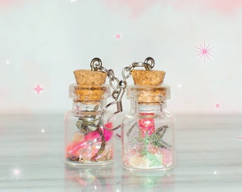 Small Glass Bottle Love Spell Potion Dangling Earrings