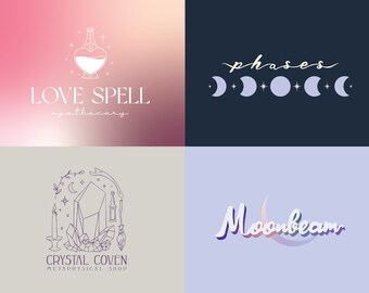 Pre-Made Logos - Spiritual, Witchy, Celestial, Boho, Vintage, Retro