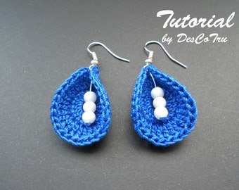 Crochet Earrings with Beads Tutorial – Do It Yourself – Make your own earrings – Crochet earrings pattern under 5 - Gift for her