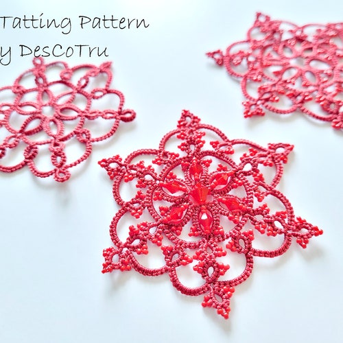 Tatting Pattern 3D Christmas Star Ornament Tutorial With Etsy
