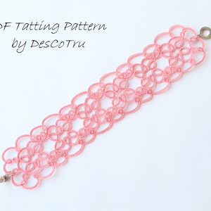 Tatting Pattern - Tutorial Pink Bracelet – Do It Yourself - Make Your Own Jewellery – Shuttle Tatting Bracelet Pattern