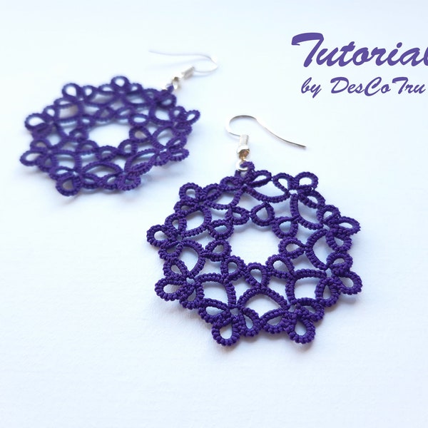 Tatting Pattern Earrings Tutorial – DIY – Violet Earrings - Make Your Own Earrings