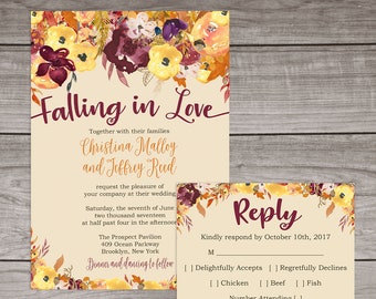 Fall Wedding Invites Etsy